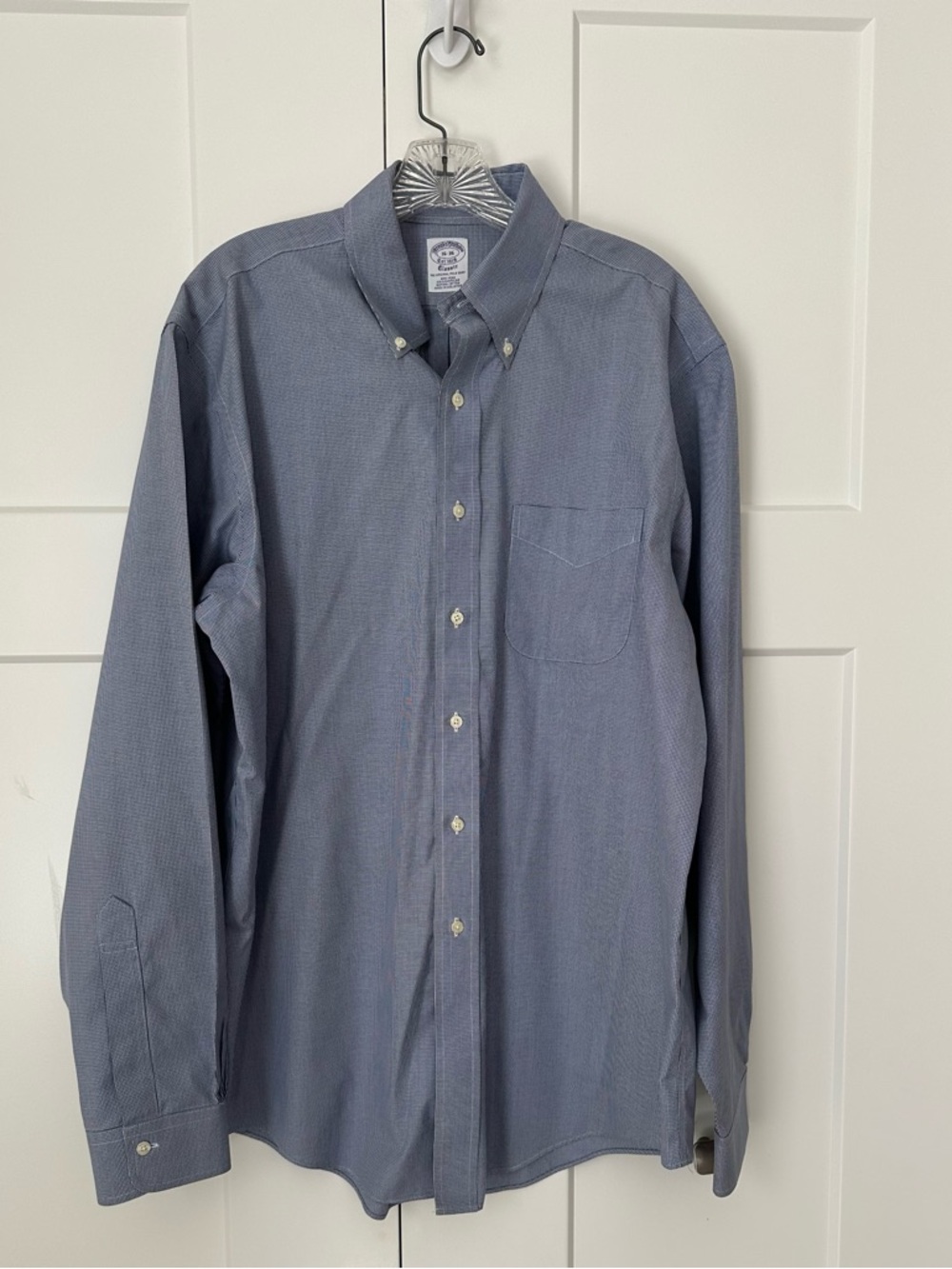 Brooks Brothers Classic The Original Polo Blue & White Checked Button Down 16-36
